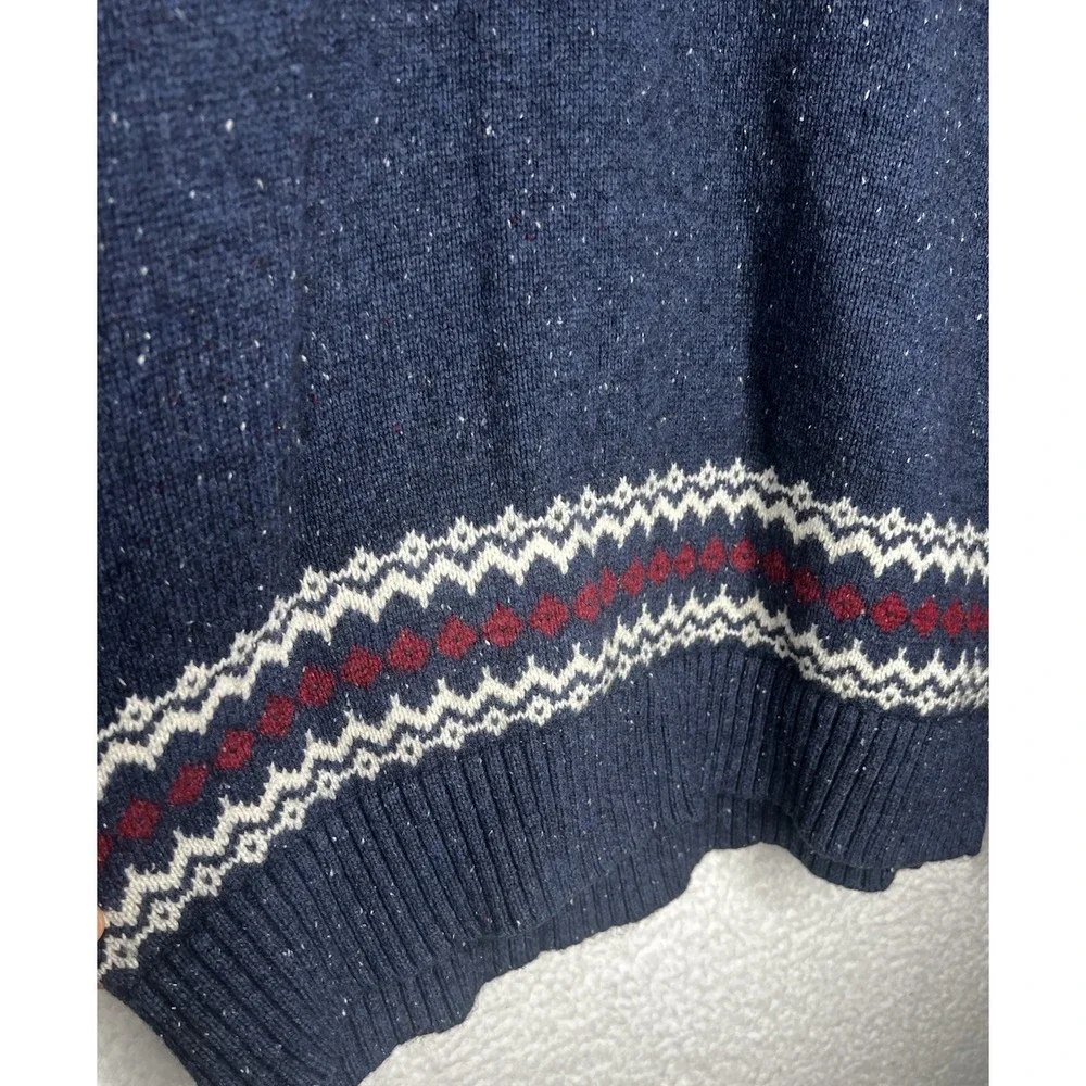 Tommy Hilfiger Men's Sweater 1/4‎ Zip Pullover Cotton Wool Blend Blue Sz XL